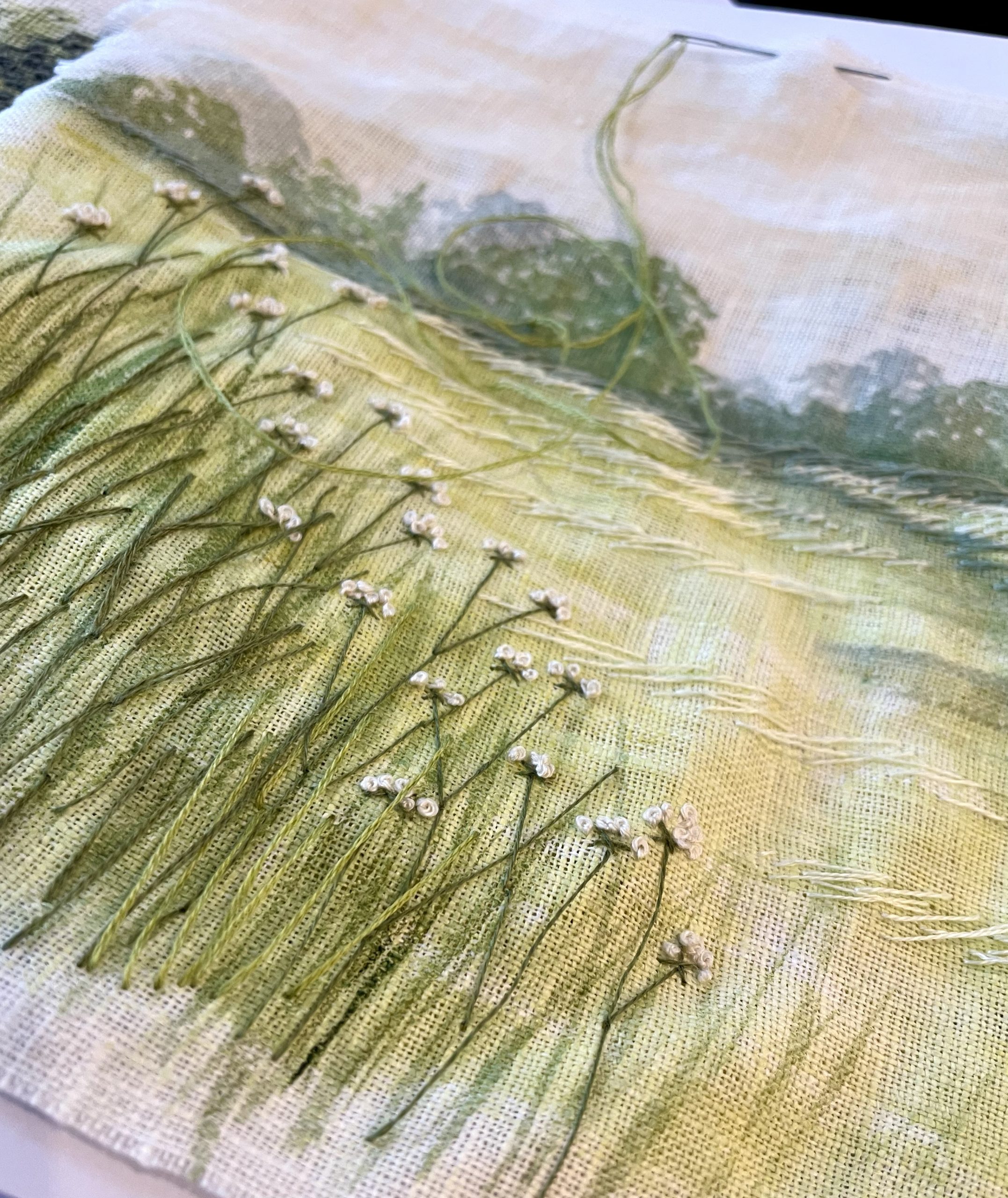 'Green Meadows' Limited Edition of 20 only | Stitched Painting Kit | Series 1 - Image 5